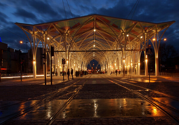 The   big center tram.