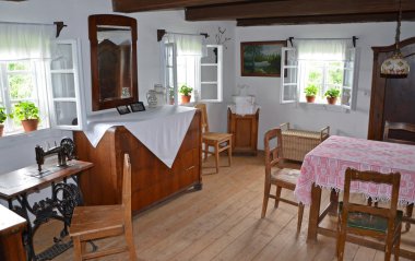 Kourim - 24 Mayıs: 18. yüzyıl evinden köy içinin