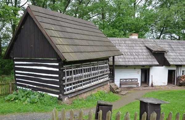 KOURIM - MAY 24: Traditional village house from the 17th century. May 24, 2014 — Stock Photo, Image