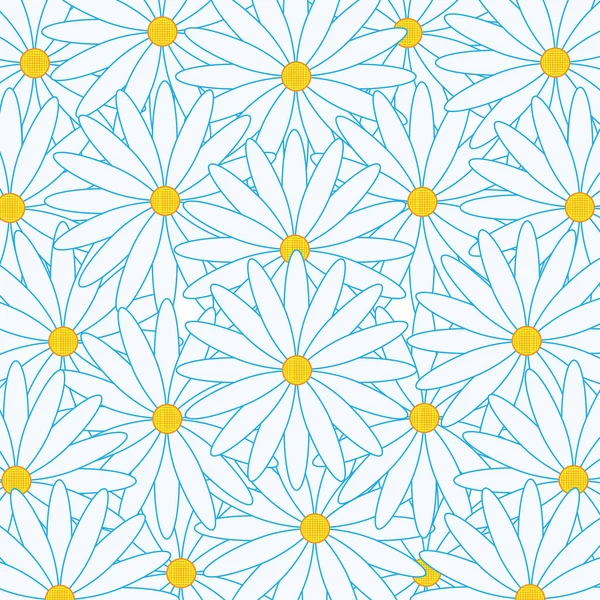 Pattern - chamomile flowers in a solid carpet.