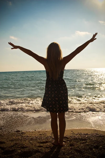 Blonde on the beach — Stock Photo, Image