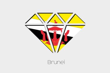 Bir bayrak örnek bir elmas Brunei içinde