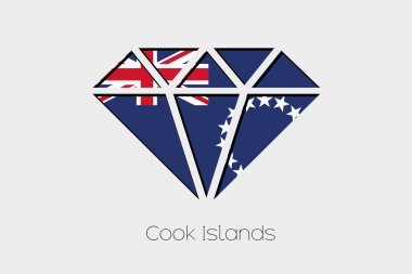 Bir elmas Cook Adaları içinde bir bayrak illüstrasyon