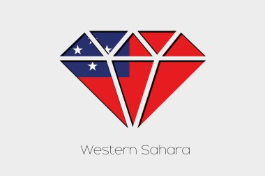 Batı Samoa bir elmas içindeki bir bayrak illüstrasyon