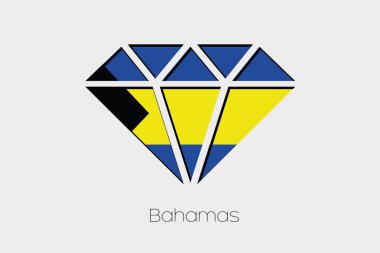 Bahamalar bir elmas içindeki bir bayrak illüstrasyon