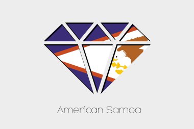 Amerikan Samoası bir elmas içindeki bir bayrak illüstrasyon