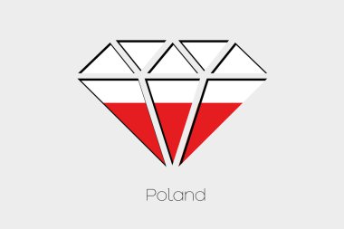 İçinde bir elmas Polonya bayrağı illüstrasyon