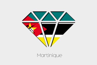 Mozambik bir elmas içindeki bir bayrak illüstrasyon