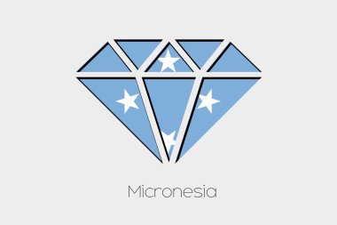 Mikronezya bir elmas içindeki bir bayrak illüstrasyon