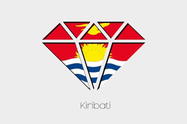 Kiribati bir elmas içindeki bir bayrak illüstrasyon