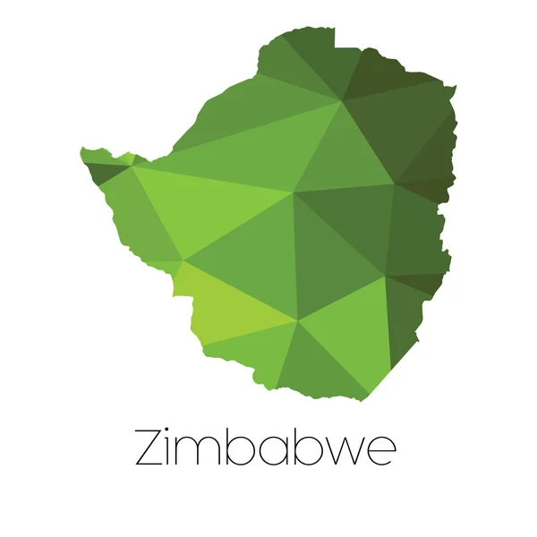 Una Mappa Del Paese Zimbabwe Zimbabwe — Foto Stock