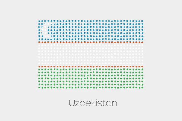 Una Bandiera Illustrazione Dell Uzbekistan — Foto Stock