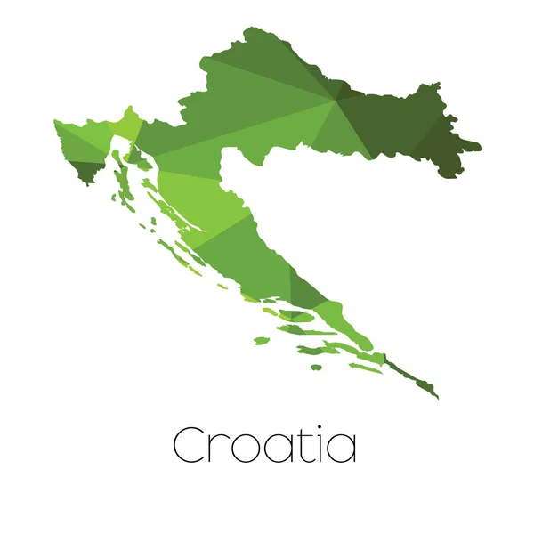 克罗地亚的国家的地图克罗地亚 — 图库照片