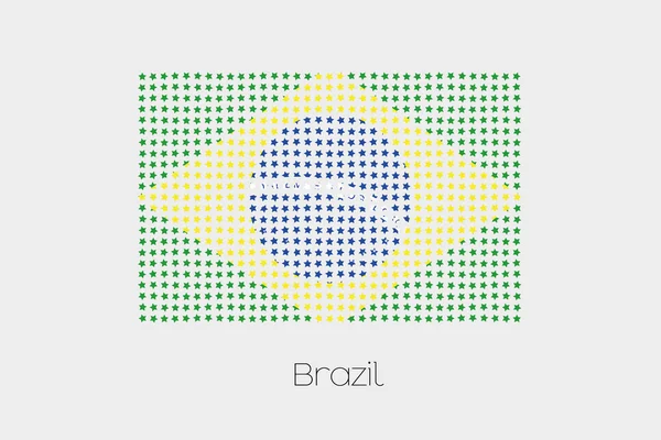 Μια Εικονογράφηση Σημαία Της Βραζιλίας — Φωτογραφία Αρχείου
