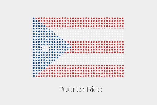 Uma Ilustração Bandeira Porto Rico — Fotografia de Stock