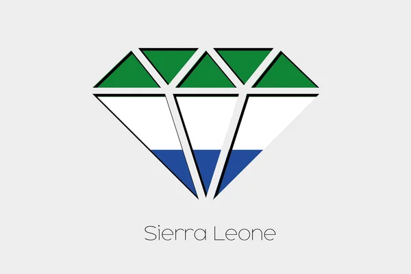 Illustration Drapeau Dans Diamant Sierraleone — Photo