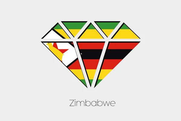 Flaga Ilustracja Wewnątrz Diamentów Zimbabwe — Zdjęcie stockowe