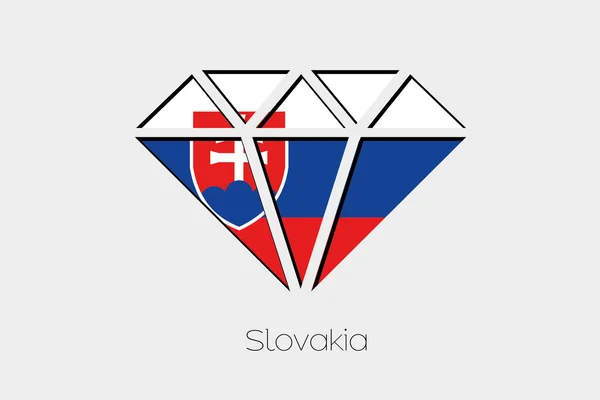 Flagga Illustration Inuti Diamant Slovakien — Stockfoto