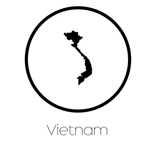 Mapa Del País Vietnam — Foto de Stock