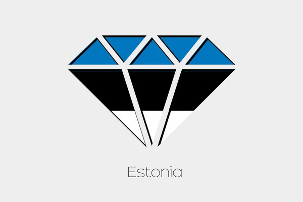 Illustrazione Della Bandiera All Interno Diamante Dell Estonia — Foto Stock