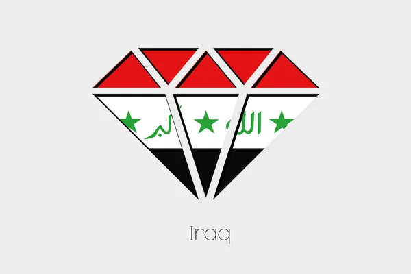 Flaga Ilustracja Wewnątrz Diament Iraku — Zdjęcie stockowe