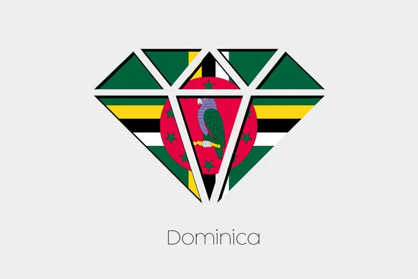 Flag Illustration Diamond Dominica — Stock Photo, Image