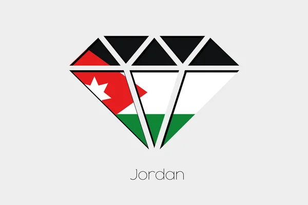 Flagga Illustration Inuti Diamant Jordanien — Stockfoto