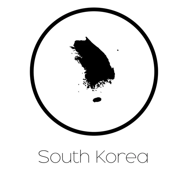 Ország Dél Korea Térkép — Stock Fotó