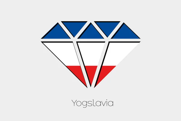 Una Ilustración Bandera Dentro Diamante Yugoslavia — Foto de Stock