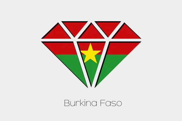 Flag Illustration Diamond Burkina Faso — Stock Photo, Image