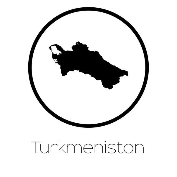 Mapa Del País Turkmenistán —  Fotos de Stock