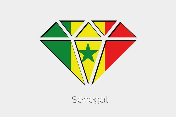 Una Ilustración Bandera Dentro Diamante Senegal —  Fotos de Stock