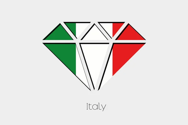 Una Ilustración Bandera Dentro Diamante Italia — Foto de Stock