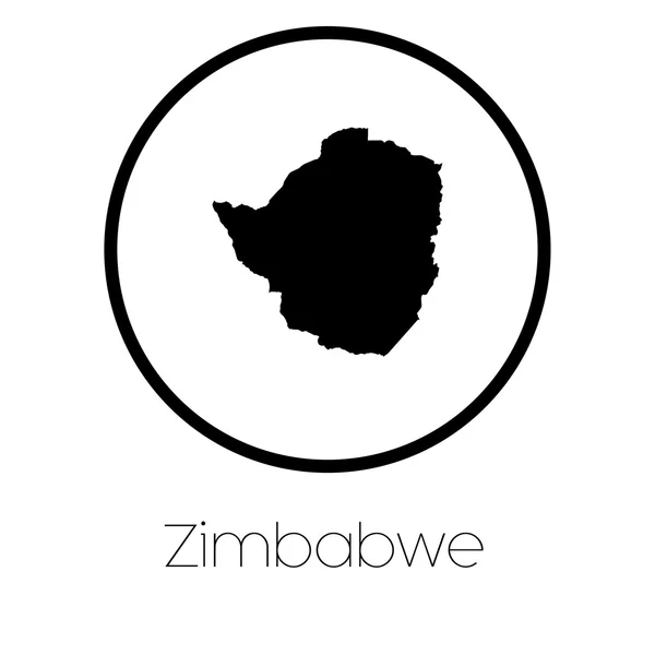 Mapa Del País Zimbabue —  Fotos de Stock