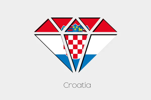 Una Ilustración Bandera Dentro Diamante Croacia — Foto de Stock