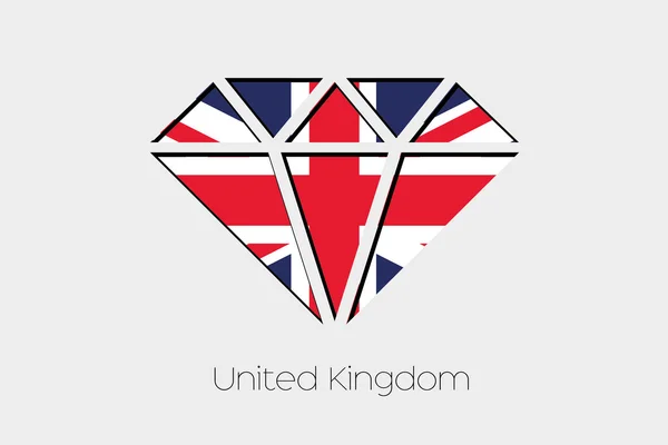 Flagga Illustration Inuti Diamant Storbritannien — Stockfoto