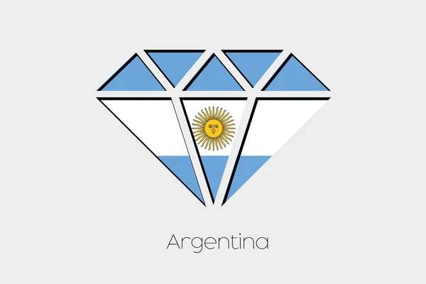 Illustrazione Della Bandiera All Interno Diamante Dell Argentina — Foto Stock