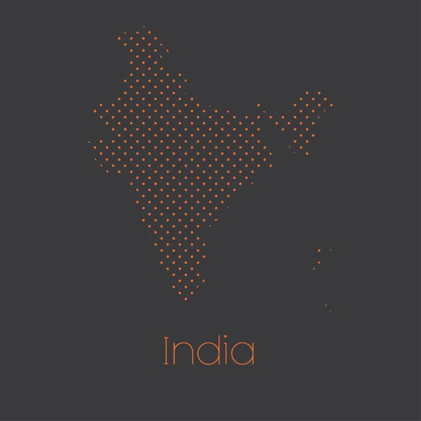 Mapa Del País India —  Fotos de Stock