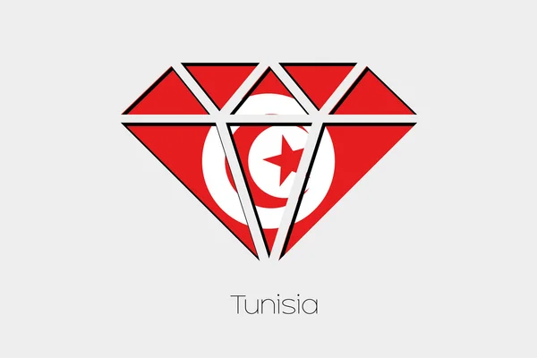 Uma Ilustração Bandeira Dentro Diamante Tunísia — Fotografia de Stock
