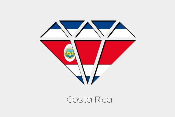 코스타 리카의 다이아몬드 플래그 — 스톡 사진