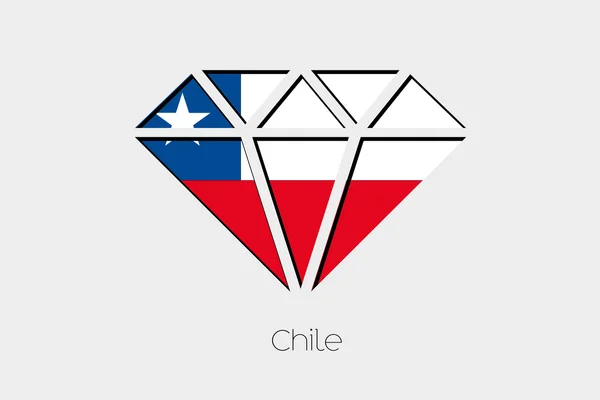 Een Illustratie Van Vlag Binnen Een Diamant Van Chili — Stockfoto