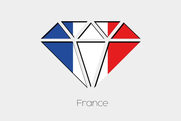 Una Ilustración Bandera Dentro Diamante Francia — Foto de Stock