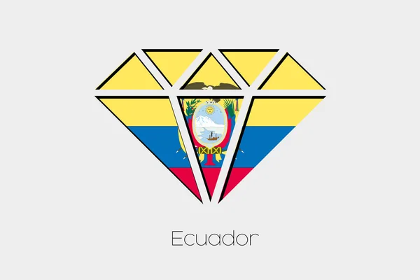 Een Illustratie Van Vlag Binnen Een Diamant Van Ecuador — Stockfoto