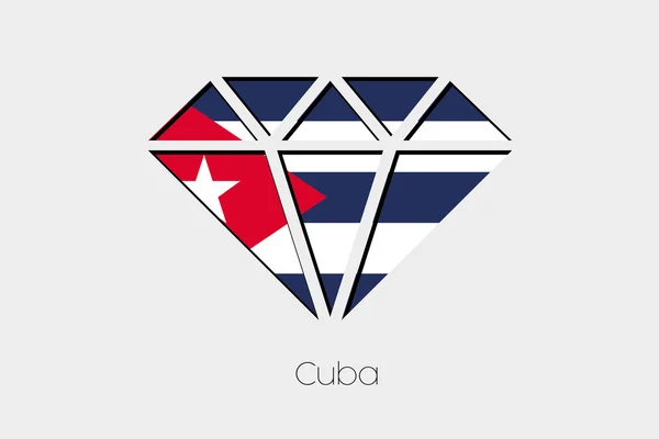 Ilustración Una Bandera Dentro Diamante Cuba — Foto de Stock