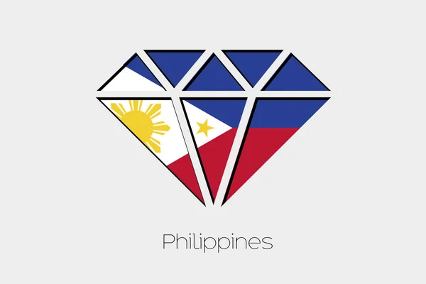 Uma Ilustração Bandeira Dentro Diamante Das Filipinas — Fotografia de Stock