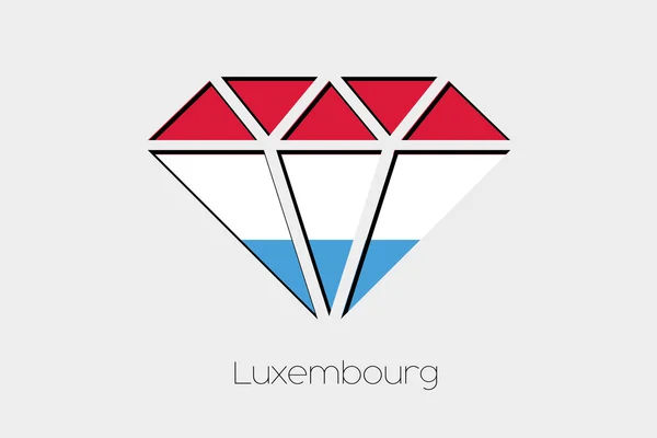 Flagga Illustration Inuti Diamant Luxemburg — Stockfoto