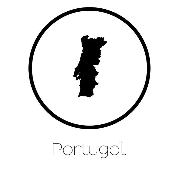 Eine Karte Des Landes Portugal — Stockfoto