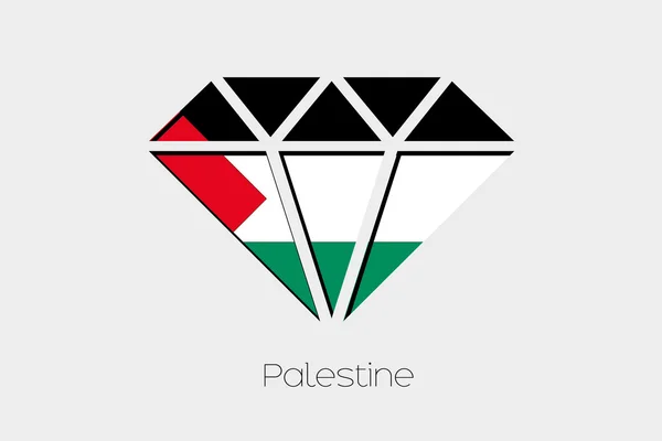 Illustrazione Della Bandiera All Interno Diamante Della Palestina — Foto Stock