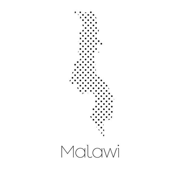 Una Mappa Del Paese Del Malawi — Foto Stock