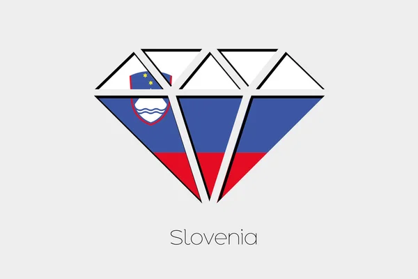 Una Ilustración Bandera Dentro Diamante Eslovenia — Foto de Stock